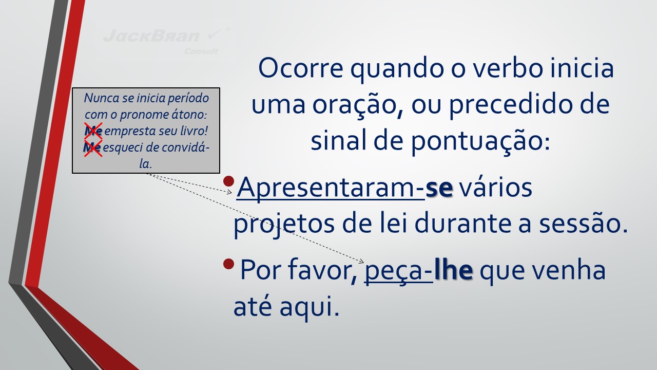 Jack Brandão; gramática, colocação pronominal; JackBran Consult; ENEM, Vestibular, Concursos