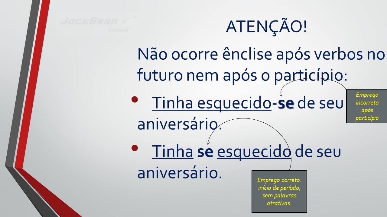 Jack Brandão; gramática, colocação pronominal; JackBran Consult; ENEM, Vestibular, Concursos