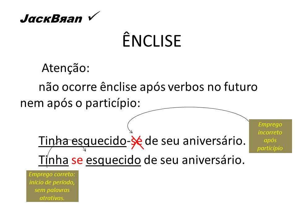 Jack Brandão; gramática, estudo pronominal, colocacao_pronominal; JackBran Consult; ENEM, Vestibular, Concursos